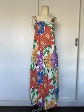 Zara Dress Xtra Small Floral Sleeveless Side Pockets 100% Cotton Maxi