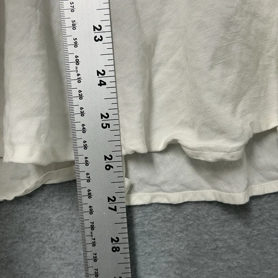 Falda forrada East 5th para mujer talla 10 marfil mezcla de lino bolsillos laterales con cremallera línea A Foto 4 de 4