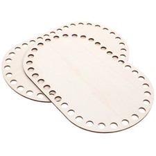 2Pcs Crochet Basket Bottoms Natural Wooden Basket Base Crochet Bag Bottoms