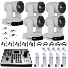 5 x PTZOptics Move 4K PTZ Camera with 30x Zoom (White) (PT30X-4K-WH-G3) +