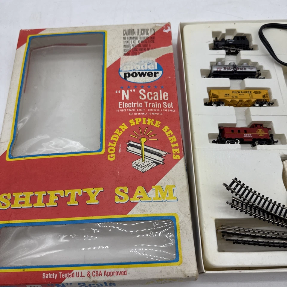 Model Power No 1180 Shifty Sam N Scale Golden Spike Electric Train Set - Image 2 of 4