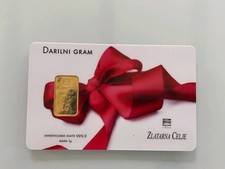 Zlatarna Celje 1g Gold Bar 0.9999 Fine in Card Packaging, Uncertified