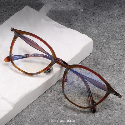 Men Women Titanium Plate Eyeglasses Clear Lens Spectacles Full Rim Eyewear