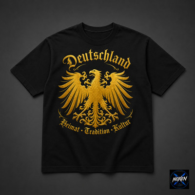 Germany Eagle T-Shirt Mens Black Gold Home Tradition Culture S-5XL