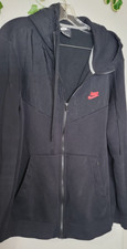 Nike Adult's XL Athletic Full Zip Swoosh Tech Just Do It Black Hoodie Sweatshirt