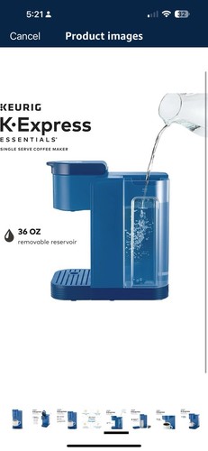 Keurig K-Express Essentials, Single Serve K-Cup Pod Coffee Maker | Pacific Blue - Picture 5 of 8