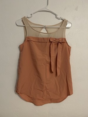 Lauren Conrad Malibu doll Bow Tie Woven Front Muted Clay XS NWT