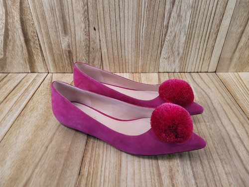 kate spade new york Armour Pom Flats Pink Pointed Toe Pumps Shoes Womens 8B