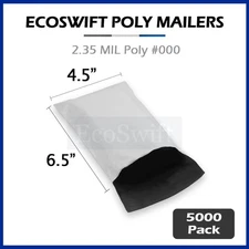 5000 -6.25 x 4.5 EcoSwift Poly Mailers Shipping Envelopes Self Seal Bags 2.35MIL