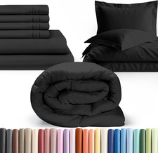 Elegant Black Queen Bedding Set - Comforter, Sheets, Pillowcases Duvet Cover