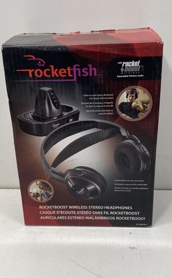Rocketfish Headphones RF-WHP01 Black Wireless Stereo Transmitter Base AC