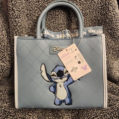 Disney Lilo & Stitch Blue Small Tote Top Handle w/ Detachable Strap