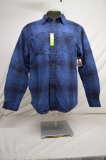 NEW Wrangler Authentics Sherpa Lined Flannel Shirt Jacket Blue Plaid Men s MED