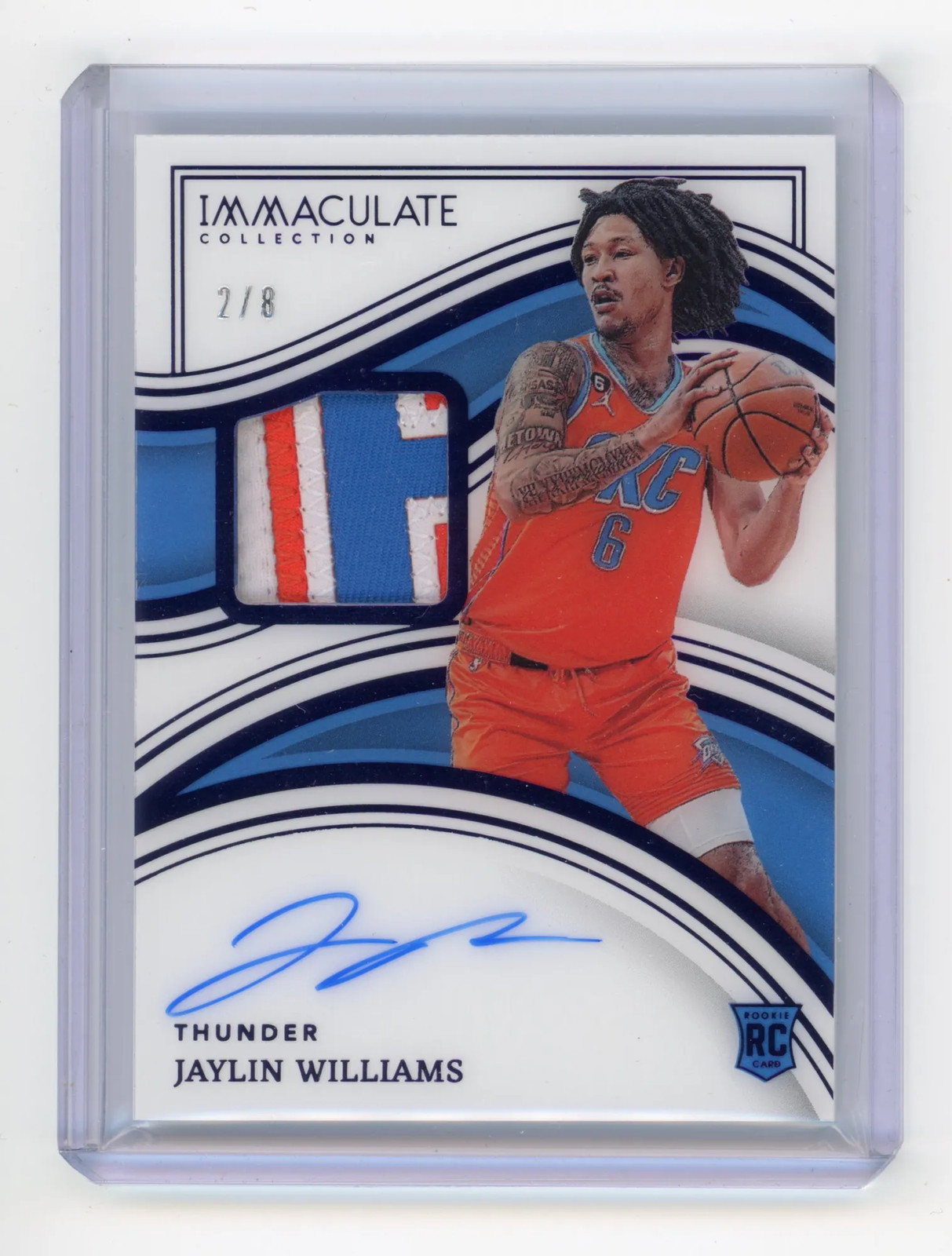 2022 Panini Immaculate Jaylin Williams Rookie Patch Autograph FOTL 2/8 RC #104
