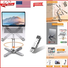 Metal Laptop Holder with Rotating Base - Elevates Comfort  Productivity