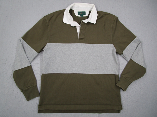 J Crew Always Hemd Herren Medium Grün Rugby Langarm Efeu Arbeit Freizeit Reisen