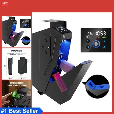 Quick Access Biometric Bedside Gun Safe for Handgun, 2 in 1 Mounted Drop down Ni