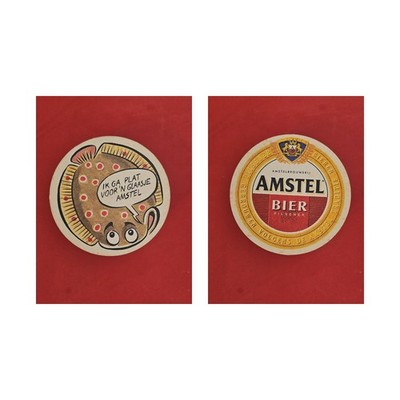 Amstel Ik Ga Plat voor'n Glaasje Amstel Brauerei Bierdeckel Bier