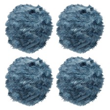 35yds Faux Fur Yarn, 4 Skeins 50g 0.4"OD Fuzzy Yarn Fluffy Yarn, Dark Light Blue