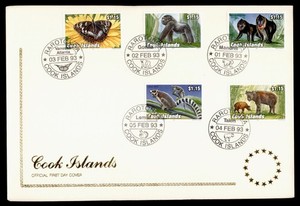 DR WHO 1993 COOK ISLANDS FDC ANIMAL/BUTTERFLY COMBO $1.15 R49483