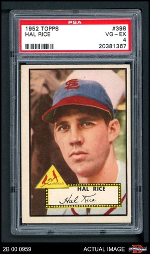 Hal Rice #398 1952 Topps card