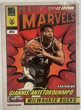 2021-22 Panini Donruss Net Marvels Giannis Antetokounmpo Press Proof Gold Foil 