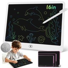 16" Doodle Board Drawing LCD Writing Tablet for Kids One-Touch Erase Drawing Pad