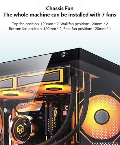 Gaming PC Case Desktop 270° Sea View Room Computer Case Without-A-Pillar - 第 7/10 張圖片
