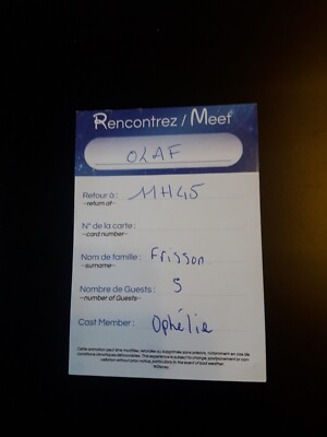 Disney Disneyland Euro Pass Karte Rendezvous mit Figur Meet Meet sehr guter Zustand