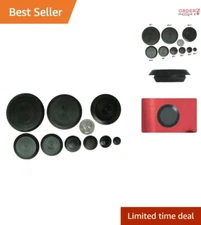 50 Piece Black Polyethylene Hole Plug Assortment for Automotive and Metal Use