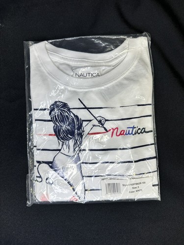 Nautica Girls "Paint The Day" Long Sleeve Graphic T-Shirt - Glitter Ink - Picture 2 of 4