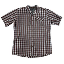 Eddie Bauer Multicolor Plaid Button Down Shirt TXL XLT Cotton Polyester Vented