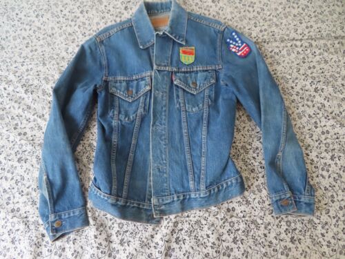 Authentic 1960s Big E LEvi's Denim Jacket Rare Type 3 Vintage Big E  350 button - Afbeelding 1 van 11