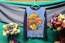 Star Wars Angry Birds Boy's Blue Sleepwear Shirt Size Large pajama top PJ camp