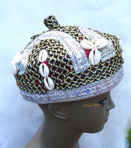 Häuptling verzierter Igbo Edo Hut Bräutigam Hochzeit Yoruba traditionelle Kleidung - Bild 27 von 48