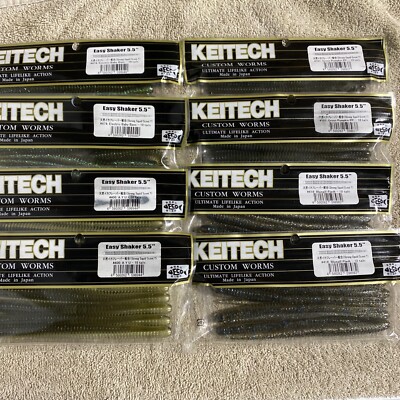 (8 Packs) Keitech Easy Shaker 5.5'' Drop Shot Finesse NEKO Shakey Head Worm