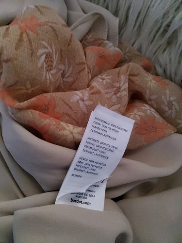 Bardot Simona Floral Dress In Tan Ditsy Womens AU/8 US/4 Midi Chiffon NWT - Picture 9 of 10