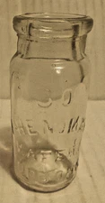 Vintage 2 1/2" Clear Medicine Bottle Embossed "30 UPJOHN 30 PHENOLAX WAFERS"