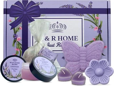 M & R HOME JUST RELAX Lavender Pamper Gifts for Women, Relaxation Spa Hampers, Thinking of You Gifts,
