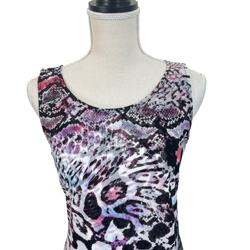 NWT Dana Buchman Colorful Animal Print Sleeveless Shift Dress Size M Office - Picture 2 of 17