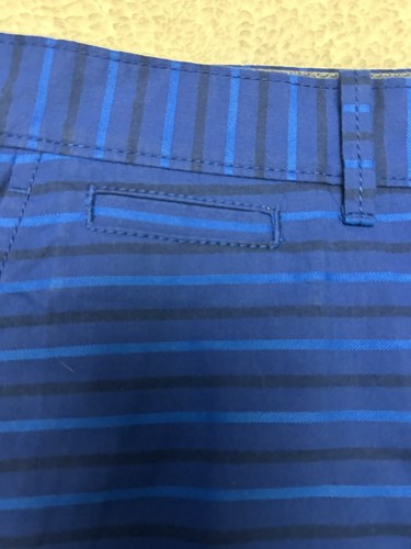 Original Pinguin Herren Horizontal Garn Färben Streifen Kurz True Blue Größe 33x9 - Bild 11 von 17