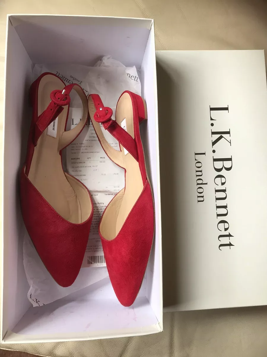 Red suede on sale flat sandals