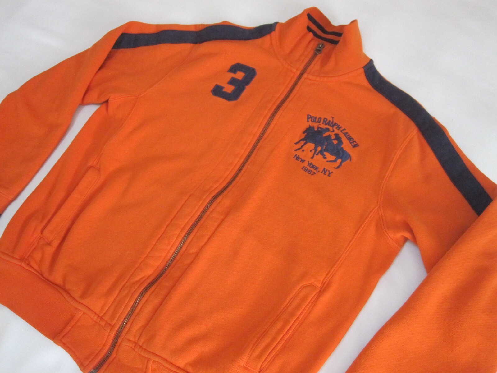 Giacca da pista vintage Polo Ralph Lauren Big Pony 1967 New York (arancione M)