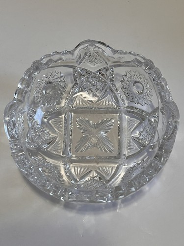 Antique American Brilliant Manganese Glass 4.5”x1.5” Cut Glass Bowl/Ashtray - Picture 2 of 16