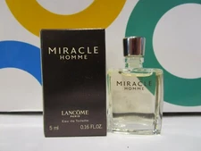 LANCOME  ~ MIRACLE HOMME EAU DE TOILETTE ~ 0.16 OZ MINI BOXED
