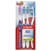 Colgate 360 Degree Adult Full Head Toothbrush, Medium, 4 Count Colgate 360 Degree Adult Full Head Toothbrush, Medium, 4 Count