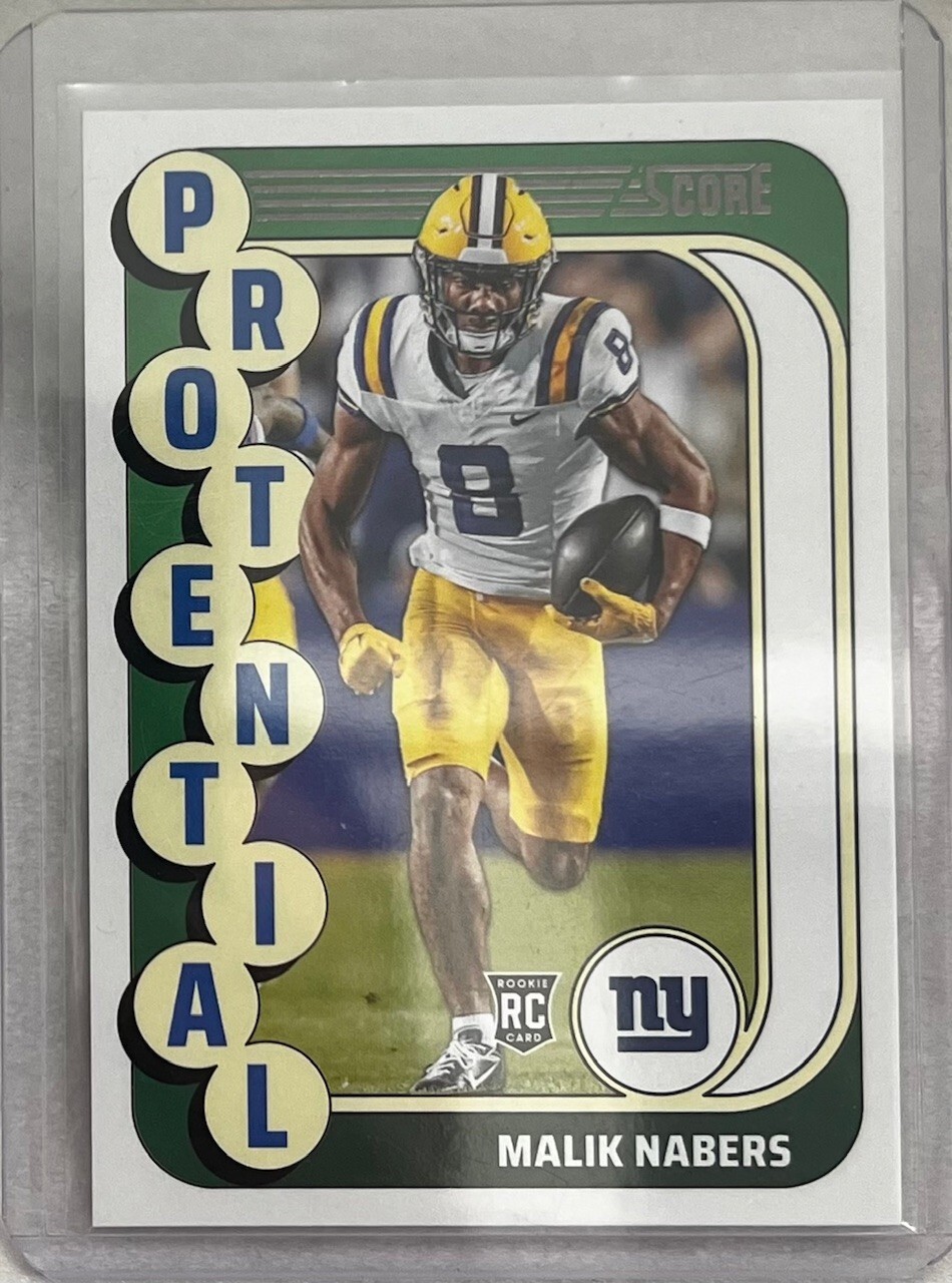 Malik Nabers 2024 Panini Score Protential (RC) Football Card #4 New York Giants