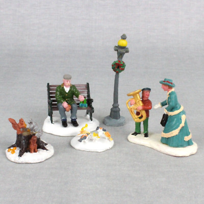 LEMAX Village Figures FEEDING PIGEONS 42905 CHIPMUNKS 32693 TO THE MUSIC LESSON