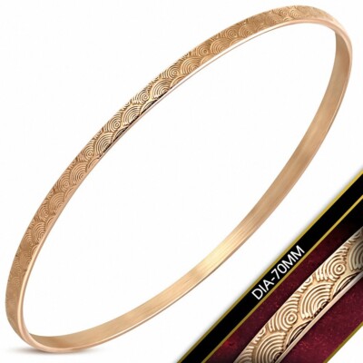 Bracciale Bangle Aperto In Acciaio Inox Oro 18k - Design Twist Lucido, Gioiello Minimalista Fatto A Mano Per Donna