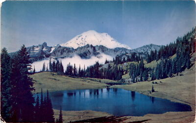 Mount Rainier, Tipsoo Lake, Washington state, Cascade Range. Postcard